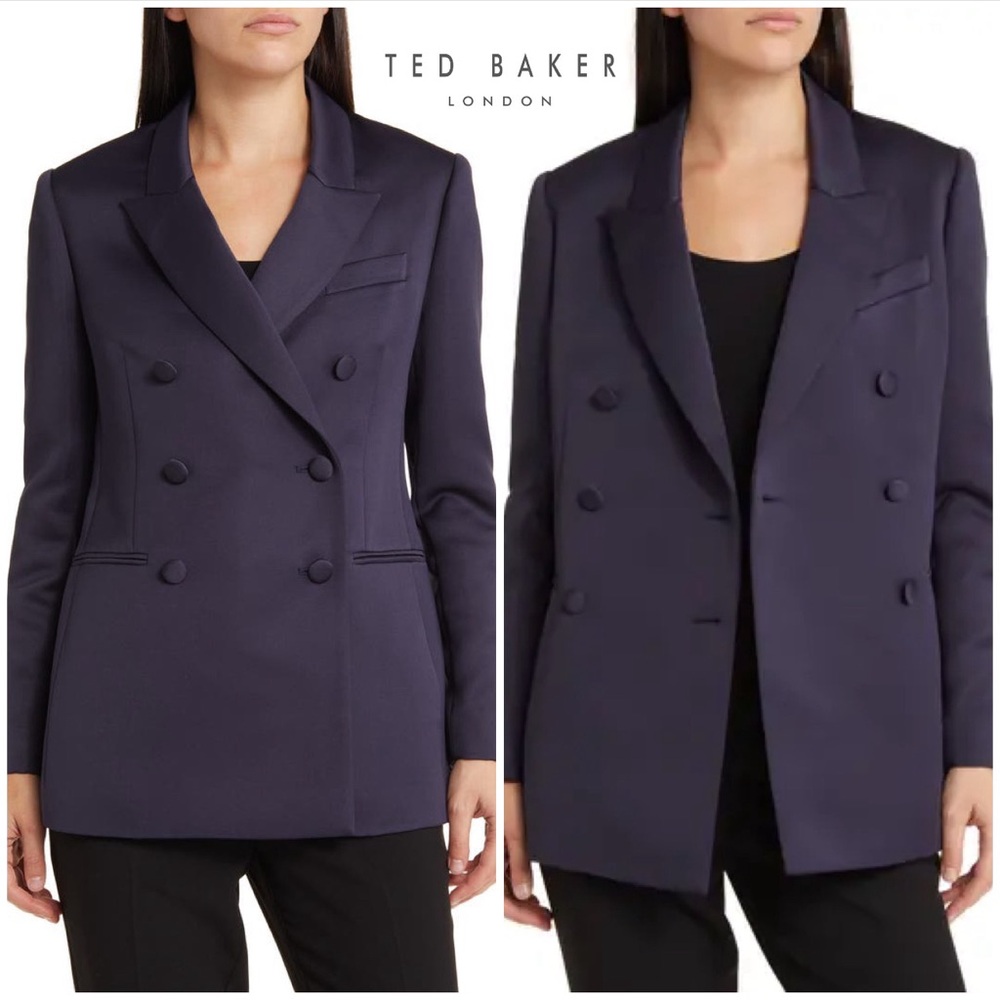 Ted Baker ~ Seraph Double Breasted Satin Boyfriend Blazer